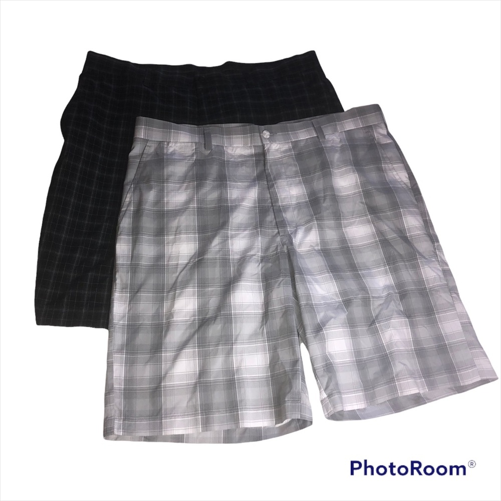 BEN HOGAN Performance Bundle of TWO plaid mens golf shorts Sz 38